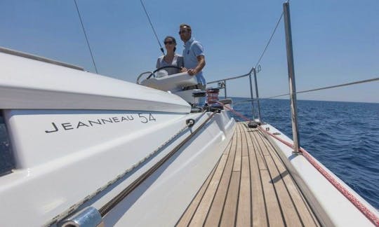 Jeanneau 54 Sailing Yacht with AC and Generator  for 10 People in Kos, Greece