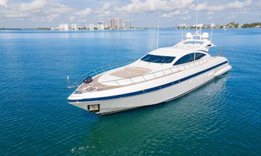 92' Mangusta Luxury Mega Yacht for Charter in Miami Beach