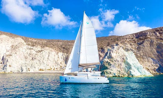 Private Daily Catamaran Sailing Cruises around Santorini