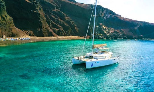 Private Daily Lagoon Catamaran Cruises around Santorini with Captain Leo!