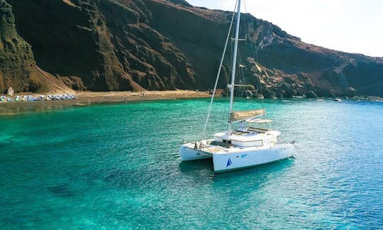 Private Daily Lagoon Catamaran Cruises around Santorini with Captain Leo!