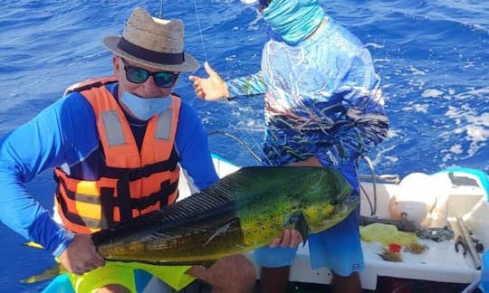 Panga de pesca para 4 pessoas em puerto Morelos