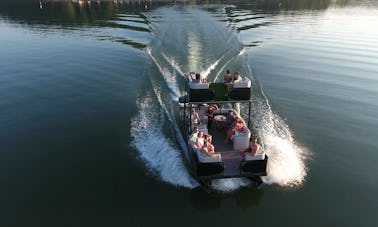 Pontoon floating waterpark in Lake Tahoe