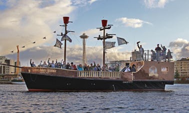 Aventura de navio pirata dos anos 50 a bordo do Queen Anne's Revenge em Seattle