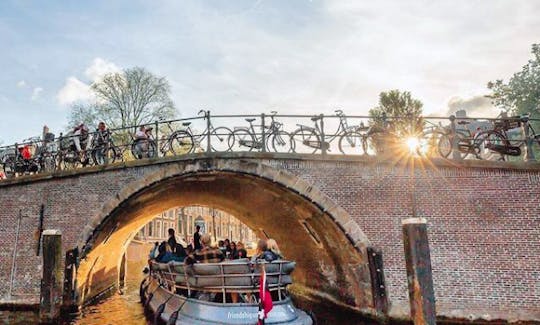 30-40 persons: 'HMS Friendship Canal Boat' in Amsterdam, Netherlands (100% electric)