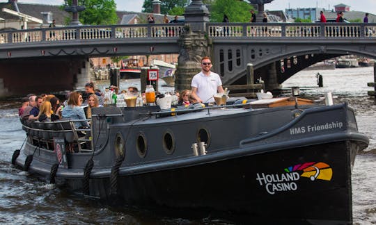 30-40 persons: 'HMS Friendship Canal Boat' in Amsterdam, Netherlands (100% electric)