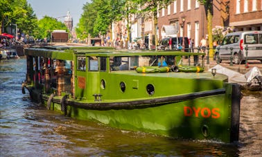 20-40 personnes : « Dyos Saloon Boat » à Amsterdam, Pays-Bas (100 % électrique)