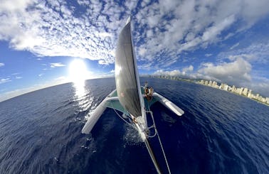 One of a kind, exhilarating trimaran sailing experience in Waikiki