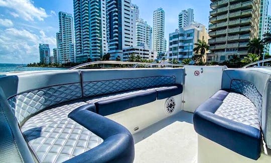 Rent our 34 Ft. Luxury Private Boat with Sundbeds in Cartagena, Colombia
