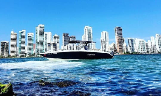 Rent our 34 Ft. Luxury Private Boat with Sundbeds in Cartagena, Colombia