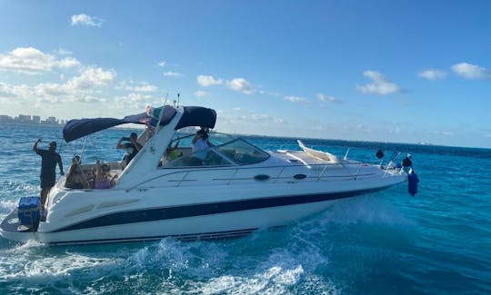 Celebre su fiesta en un yate a motor Searay de 38 pies en Cancún, Quintana Roo