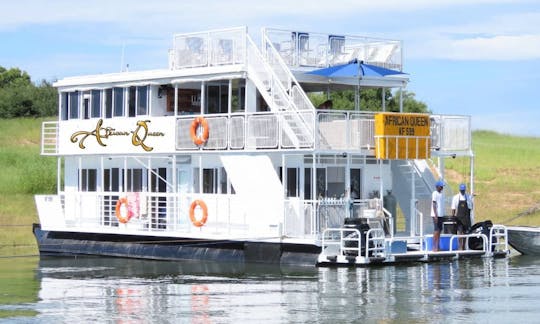 Have an amazing time in Kariba, Zimbabwe on 65' Houseboat