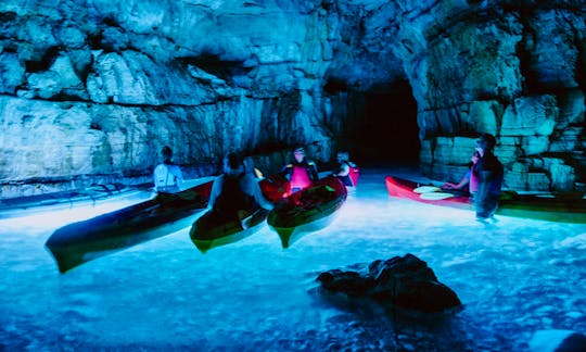 Night Glow cave kayaking Pula Croatia