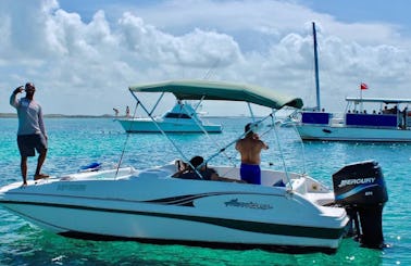 Half Day Rental (4-Hours) On 20' Godfrey Hurricane Deck Boat In Nassau, The Bahamas