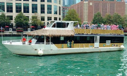 Tiki Themed Party Boat, 40-90 people, captain, crew & beverage package included