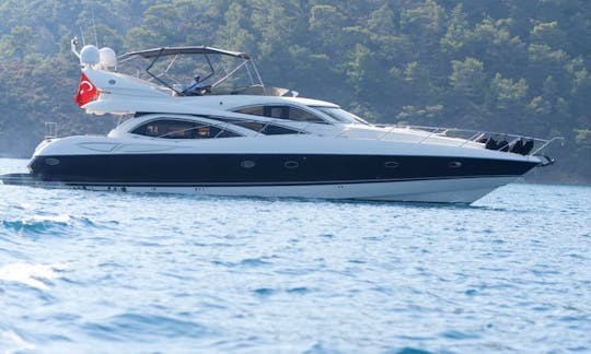 Luxury Feel 6 Person Sunseeker Motor Yacht for Rent in Muğla, Turkey