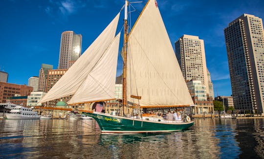 The Tupelo Honey- is a 31ft. traditional gaff rigged Friendship sloop.