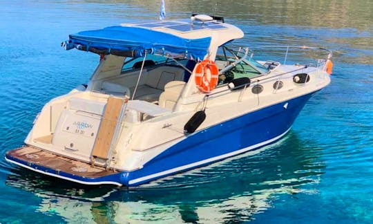 Skippered Sundancer Motor Yacht Charter For Daily Cruises To Overnight Stays In Lefkada, Greece
