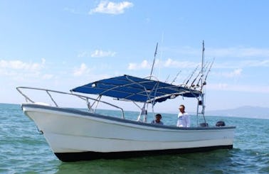 Flipper III panga boat 27' Center Console for fishing and whale watching trips in  Nuevo Vallarta, Mexico!