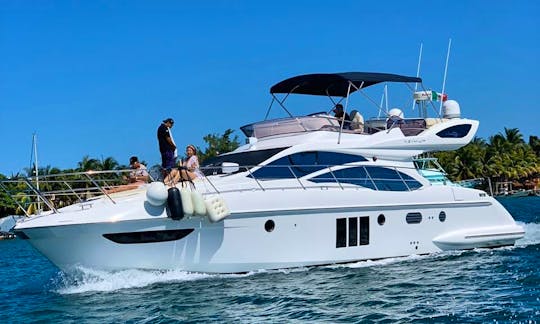 Amazing 47' Azimut Flybridge Motor Yacht Charter - 5 hours minimum rental in Cancun