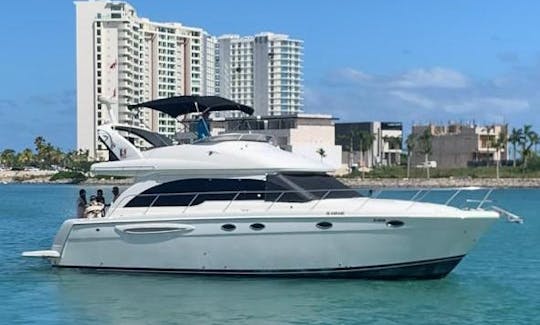 Charter this amazing 44' Flybridge Meridien Yacht in Cancun up 17 guests