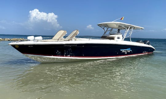 Location de bateau avec console centrale de 41 pieds pour 20 personnes à Carthagène, Bolívar