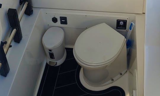 Restroom with 6' of head room on board
