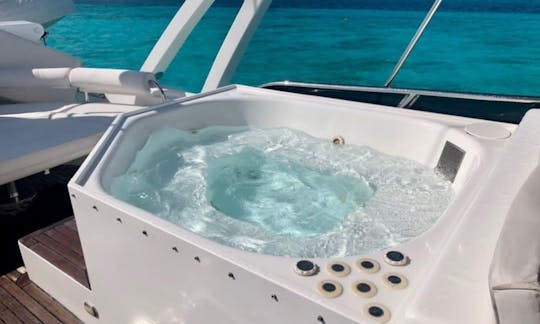 Dyna Craft 80’ Power Mega Yacht with Jacuzzi and Jet Ski pick up in Riviera Maya