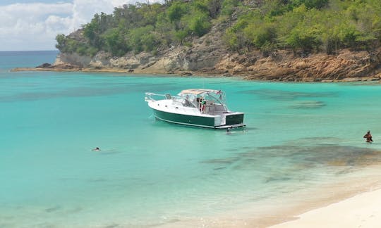 calm waters west of Antigua