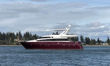 Réserve privée de yachts italiens de luxe de 67 pieds à Seattle, Puget Sound, île de San Juan