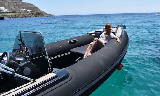 Book the Orizon  RIB in Ornos, Mykonos! Rent with or without a Skipper!