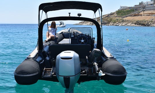 Book the Orizon  RIB in Ornos, Mykonos! Rent with or without a Skipper!