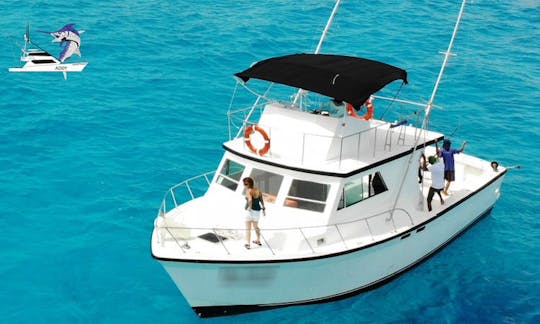 Cancun Fishing Charter if you don't fish you don't pay 46ft yacht