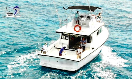 Cancun Fishing Charter if you don't fish you don't pay 46ft yacht