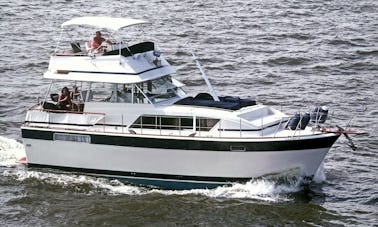 Cruzeiro fluvial elegante Chris Craft Commander Motor Yacht de 41 pés para qualquer evento!