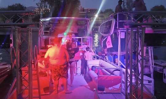 Night time lake Party boat