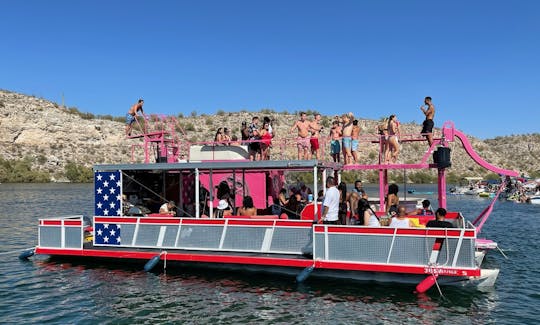 Pink Taco 40ft Party Barge Rental With Captain!! Plan your next event or party!