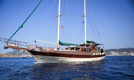 SIMGE CAN  This wonderful luxury gulet sailing at the coasts of aegean and Mediterranean is 27 meters long and for 16 people