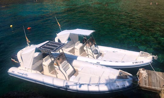Hire a 27' King 820 Rigid Inflatable Boat for 12 Person in Port de Sóller, Illes Balears