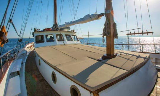 Traditional Wood Kaiki Sailboat in Athens for Charter