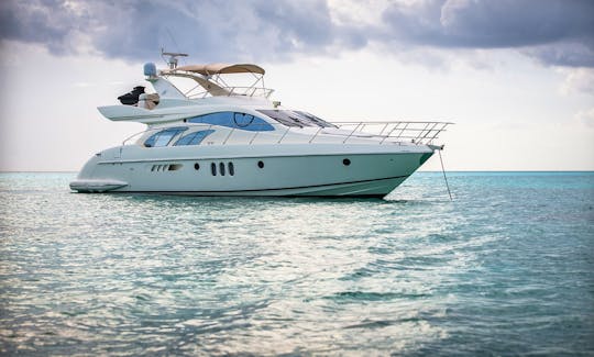 Beautiful 58' Azimut Power Mega Yacht Rental in Playa del Carmen