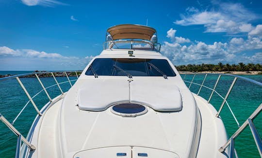 Beautiful 58' Azimut Power Mega Yacht Rental in Playa del Carmen