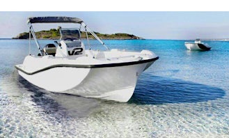 Hit the water with this 6' V2 Center Console boat rental in La Savina, Spain