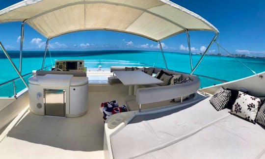 Mega Yacht in Cancun!  74' Ferretti Flybridge  up to 17 guests!  