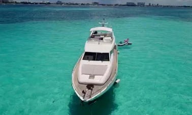 Mega Yacht in Cancun!  74' Ferretti Flybridge  up to 17 guests!  
