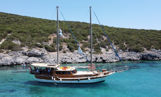 Private Charter for Daily Weekly Cruise Onboard 66' Sailing Gulet for 10 People in Bodrum