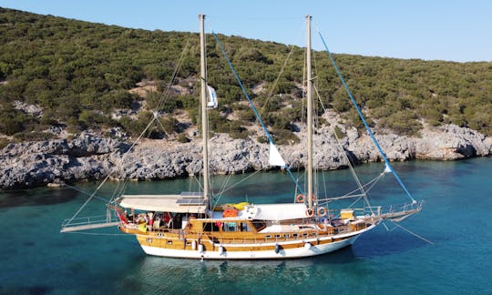 Private Charter for Daily Weekly Cruise Onboard 66' Sailing Gulet for 10 People in Bodrum