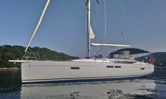 Jeanneau Sun Odyssey 479 (2016/10 pessoas) iate rápido de Kos para navegar pelas ilhas do mar Egeu, Grécia