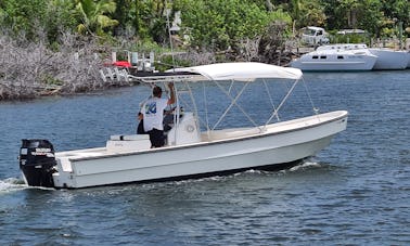 Excursiones de 26 pies con pesca y panga de Seagull Charters en Hope Town, Ábaco, Bahamas