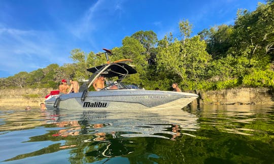 Lake Travis Party Cove Experience with 25' Malibu LSV Bowrider